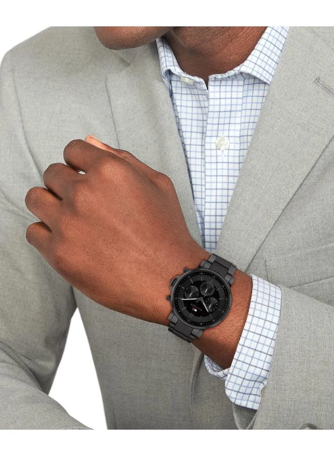 Tommy Hilfiger  Mens Analog Multifunction Quartz Watch With Ip Black Stainless Steel Bracelet - 1710590 for Men | Best Price UAE
